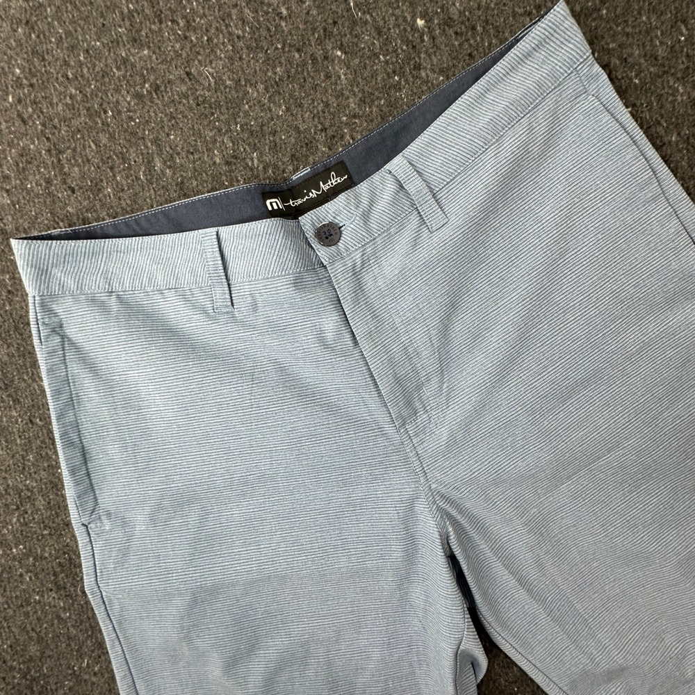 Travis Mathew Shorts Mens 32 Blue Striped Performance Hybrid Golf Activewear